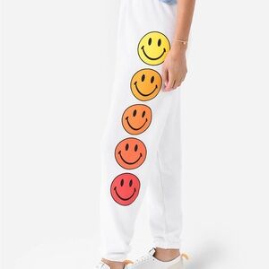 ❤️🧡💛 Aviator Nation White Smiley Sunset Sweatpants 🙂